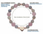 ScHEiNEN Healing Crystal Beaded Heart shape Stretch Bracelet - Strawberry Quartz & Grey Agate